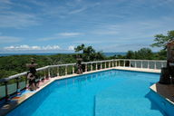 Nice view from the swimming pool at the Hotel Brovilla